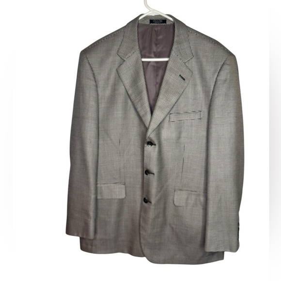 Stafford Men’s Blazer 42R Classic Houndstooth Check Sports Coat Business Casual - Picture 1 of 7
